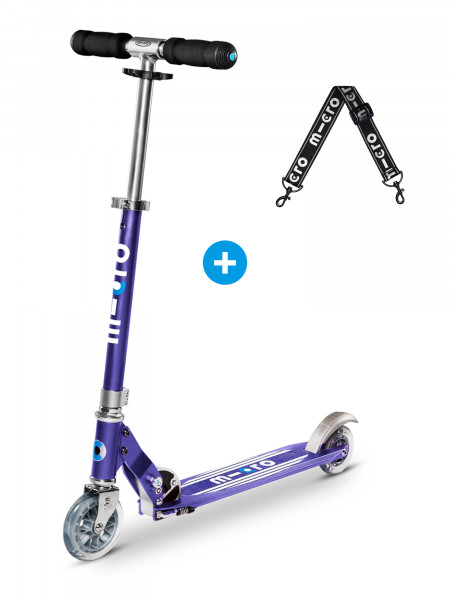 Trottinette 2 roues Micro Sprite Bleu Saphir Grip Rayé