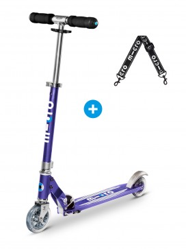 Trottinette 2 roues Micro Sprite Bleu Saphir Grip Rayé