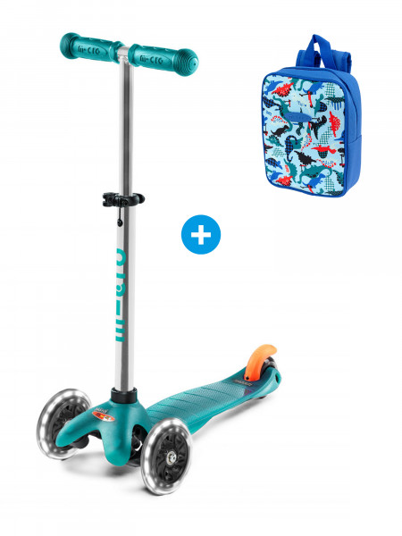 Trottinette 3 roues Mini Micro Plus LED aqua