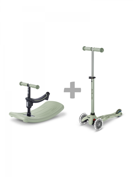 Trottinette évolutive Mini Micro Rock & Go Vert Sauge LED