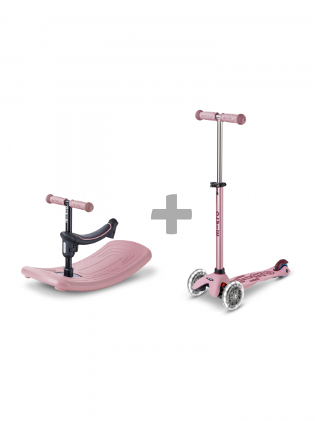 Trottinette évolutive Mini Micro Rock & Go Rose Poudré LED