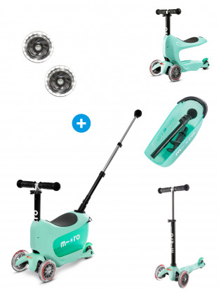 Pack Trottinette évolutive Mini 2Go Deluxe Mint LED